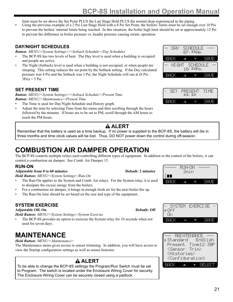 36,qvwdoodwlrqdqg2shudwlrq0dqxdo | Weil-McLain BCP-8X User Manual | Page 21 / 28