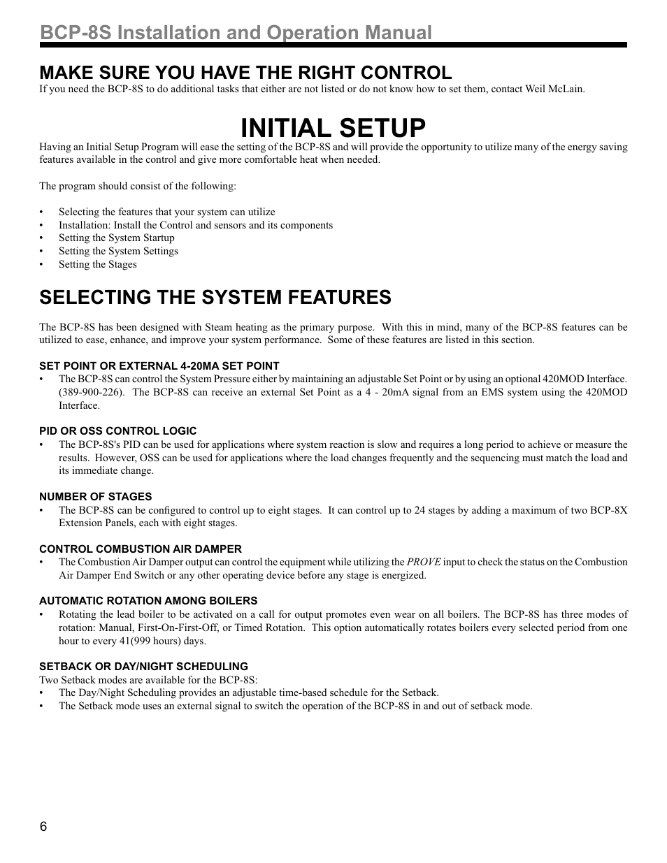 36,qvwdoodwlrqdqg2shudwlrq0dqxdo | Weil-McLain BCP-8X User Manual | Page 6 / 28