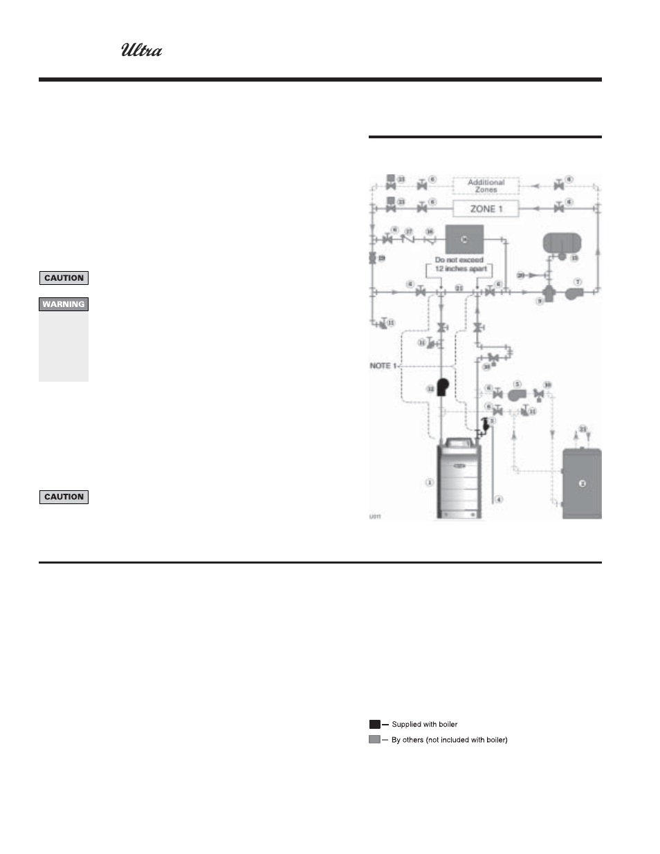 Install water piping, Boiler manual | Weil-McLain ULTRA 80  EN User Manual | Page 18 / 44