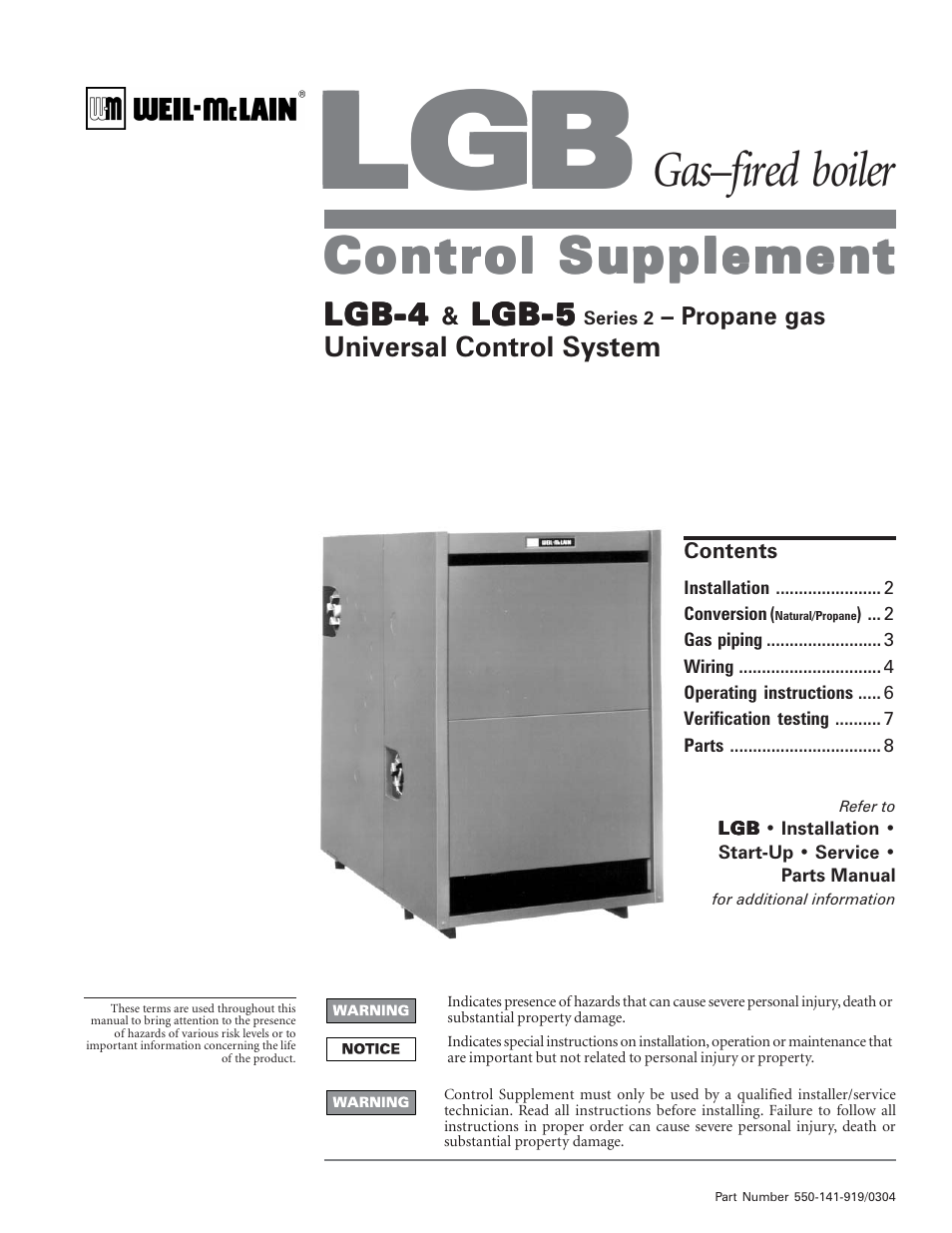 Weil-McLain LGB-5 User Manual | 8 pages