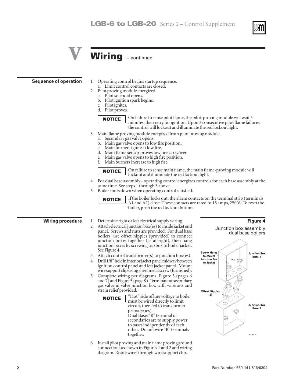 Wiring, Lgb-6 to lgb-20 | Weil-McLain LGB-6 User Manual | Page 8 / 12