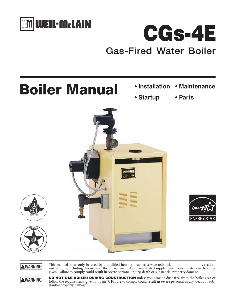 Weil-McLain GOLD CGS-4E User Manual | 64 pages