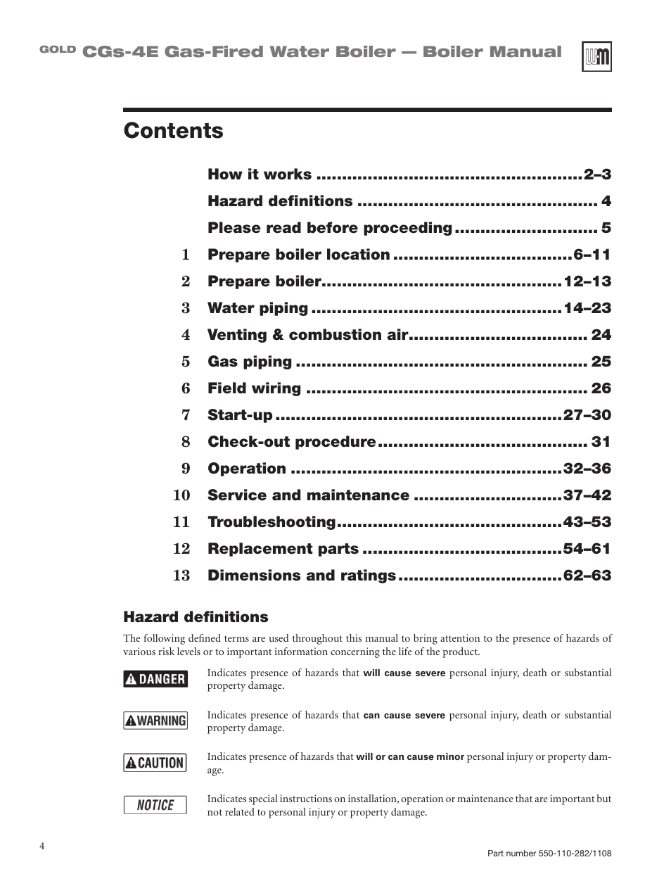 Weil-McLain GOLD CGS-4E User Manual | Page 4 / 64