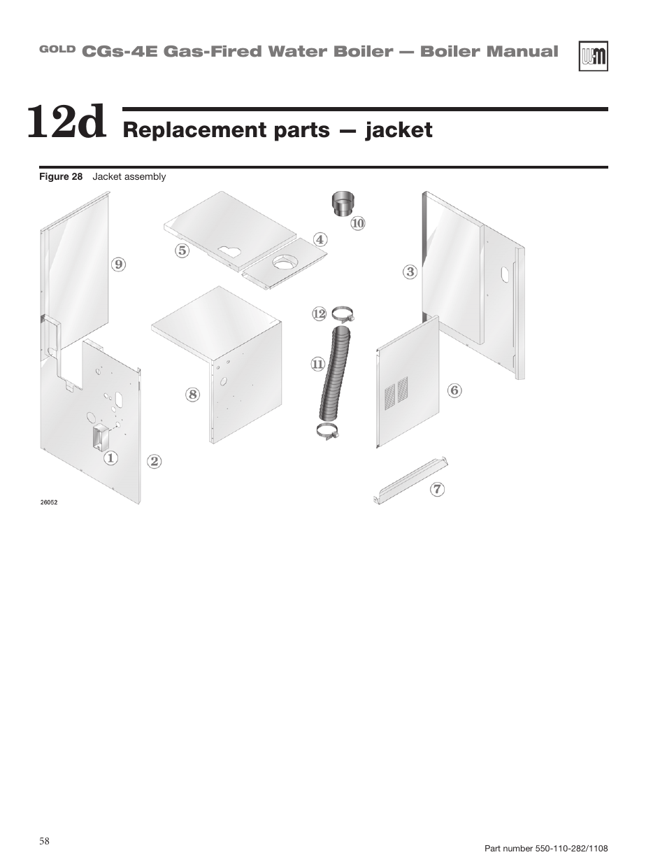 Replacement parts — jacket | Weil-McLain GOLD CGS-4E User Manual | Page 58 / 64