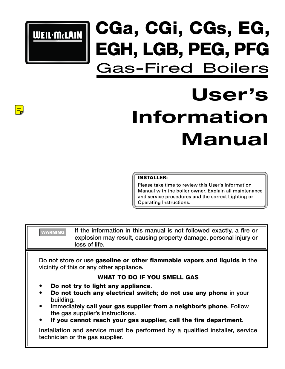 Weil-McLain CGi User Manual | 24 pages