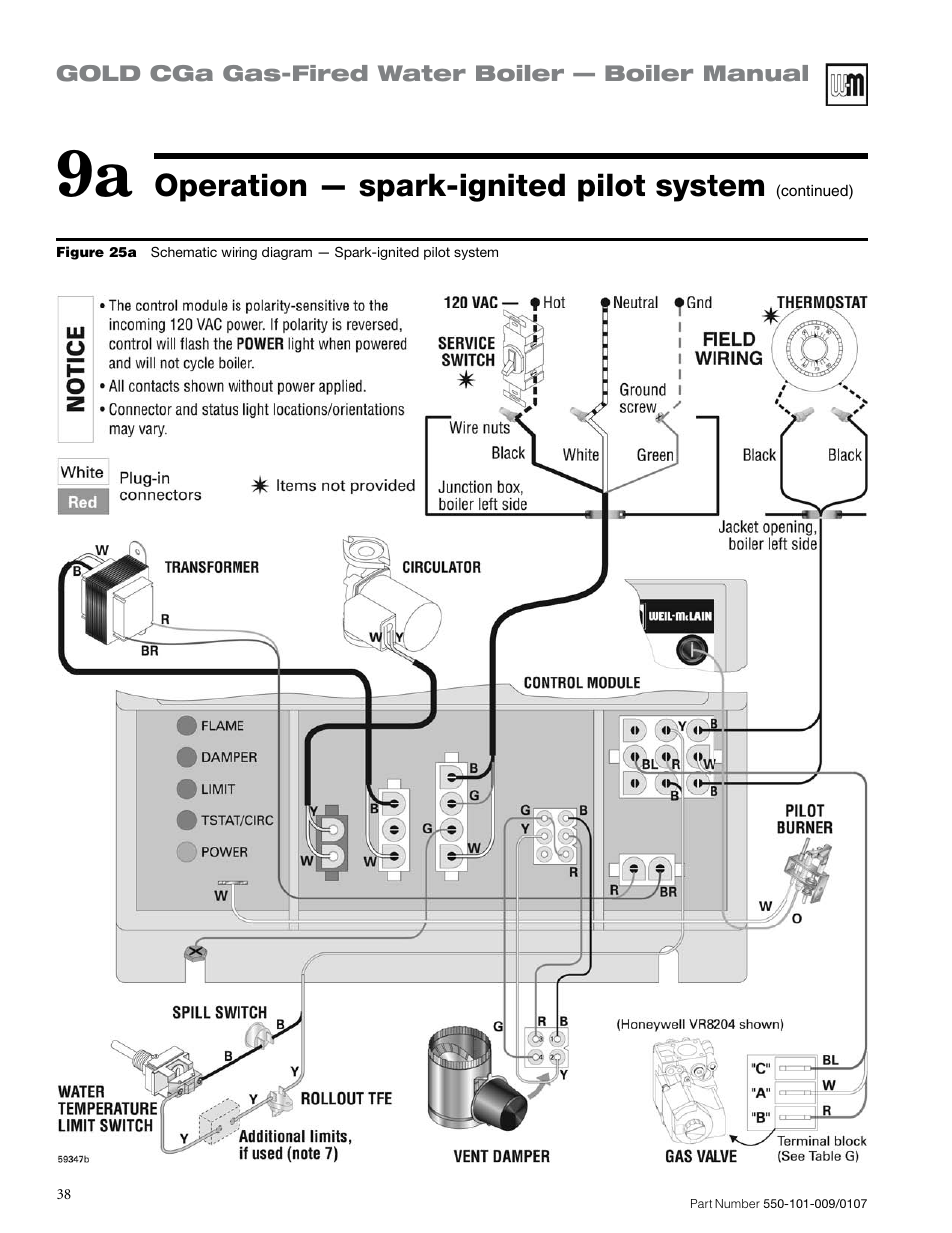 Operation — spark-ignited pilot system | Weil-McLain Gold CGa User Manual | Page 38 / 68