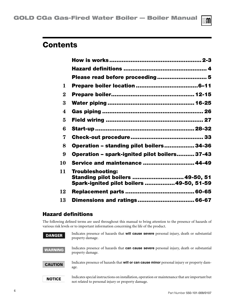 Weil-McLain Gold CGa User Manual | Page 4 / 68