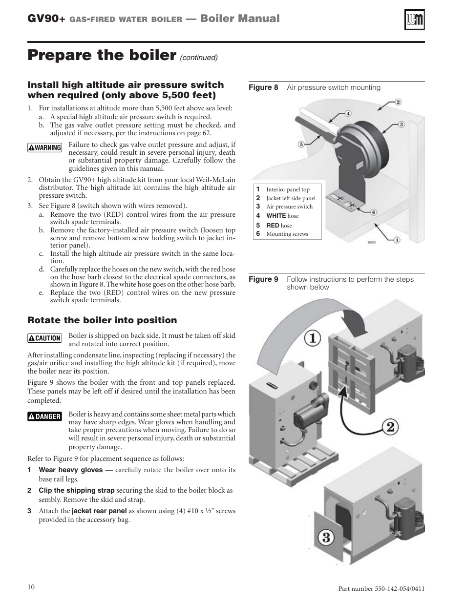 Prepare the boiler, Gv90, Boiler manual | Weil-McLain GV90+ User Manual | Page 10 / 108