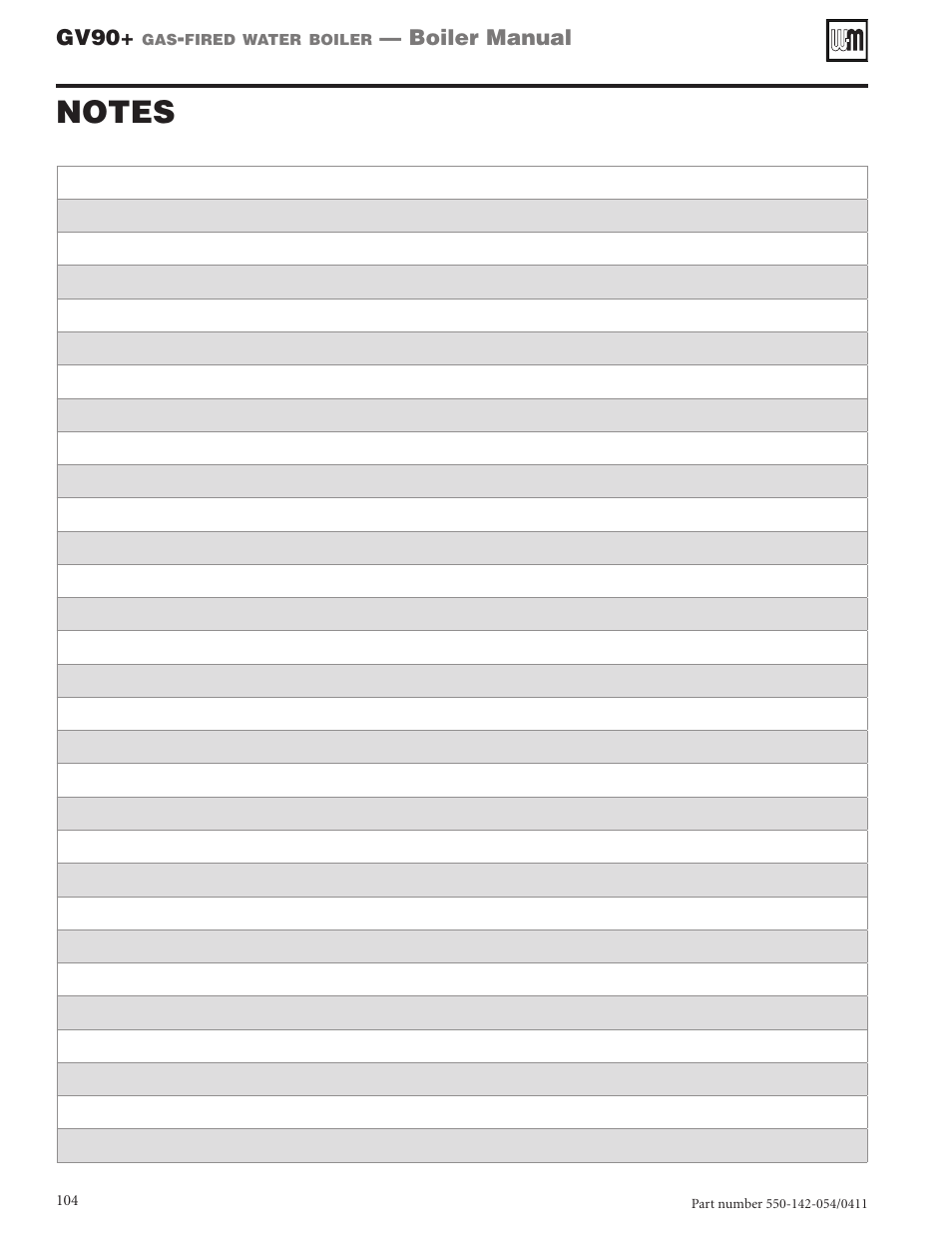 Weil-McLain GV90+ User Manual | Page 104 / 108