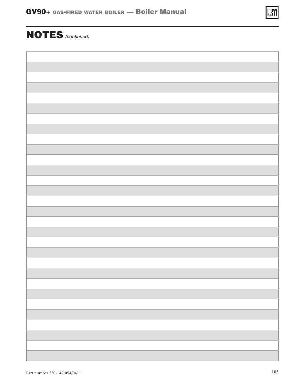 Weil-McLain GV90+ User Manual | Page 105 / 108