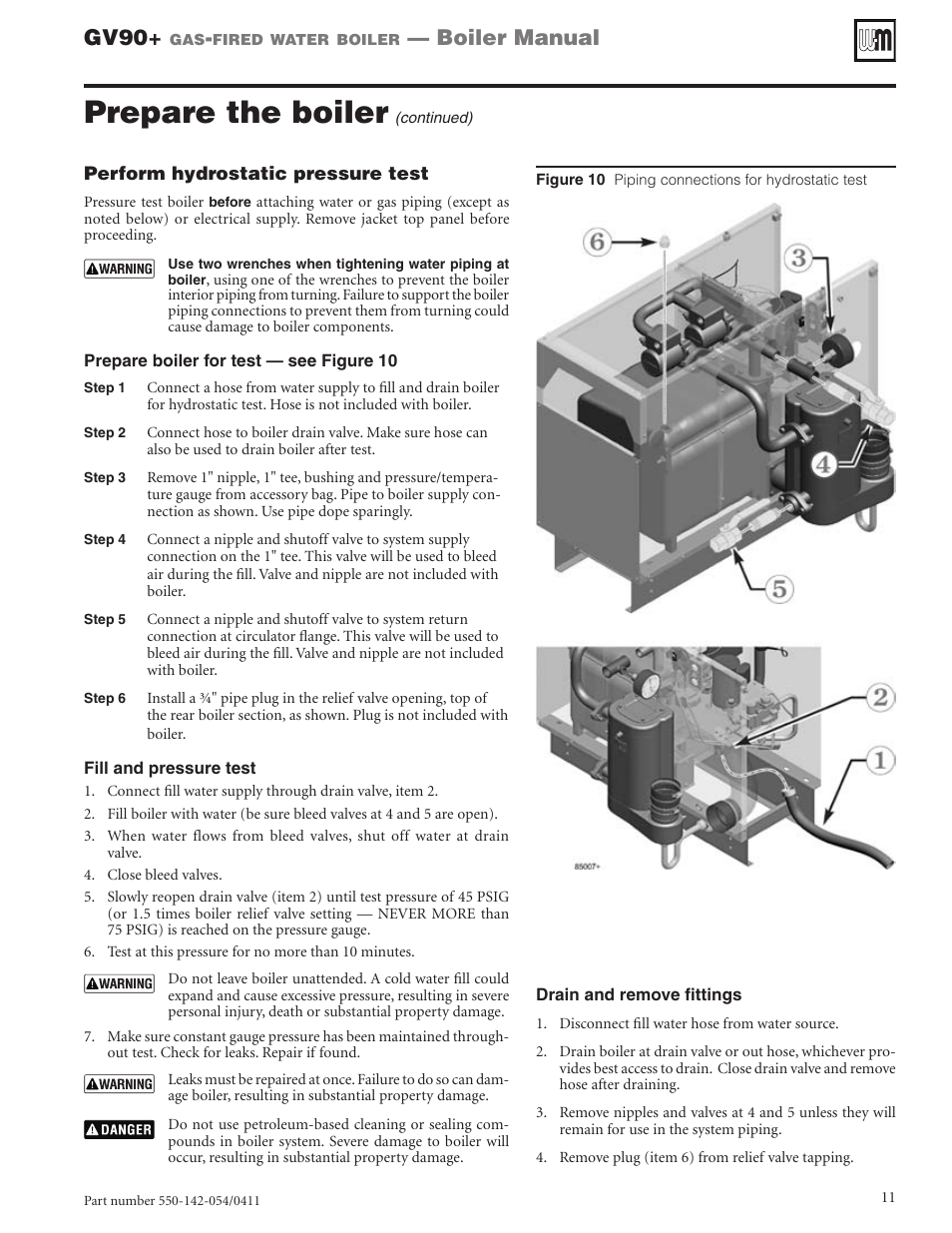 Prepare the boiler, Gv90, Boiler manual | Weil-McLain GV90+ User Manual | Page 11 / 108