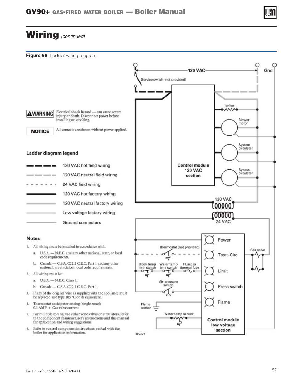 Wiring | Weil-McLain GV90+ User Manual | Page 57 / 108