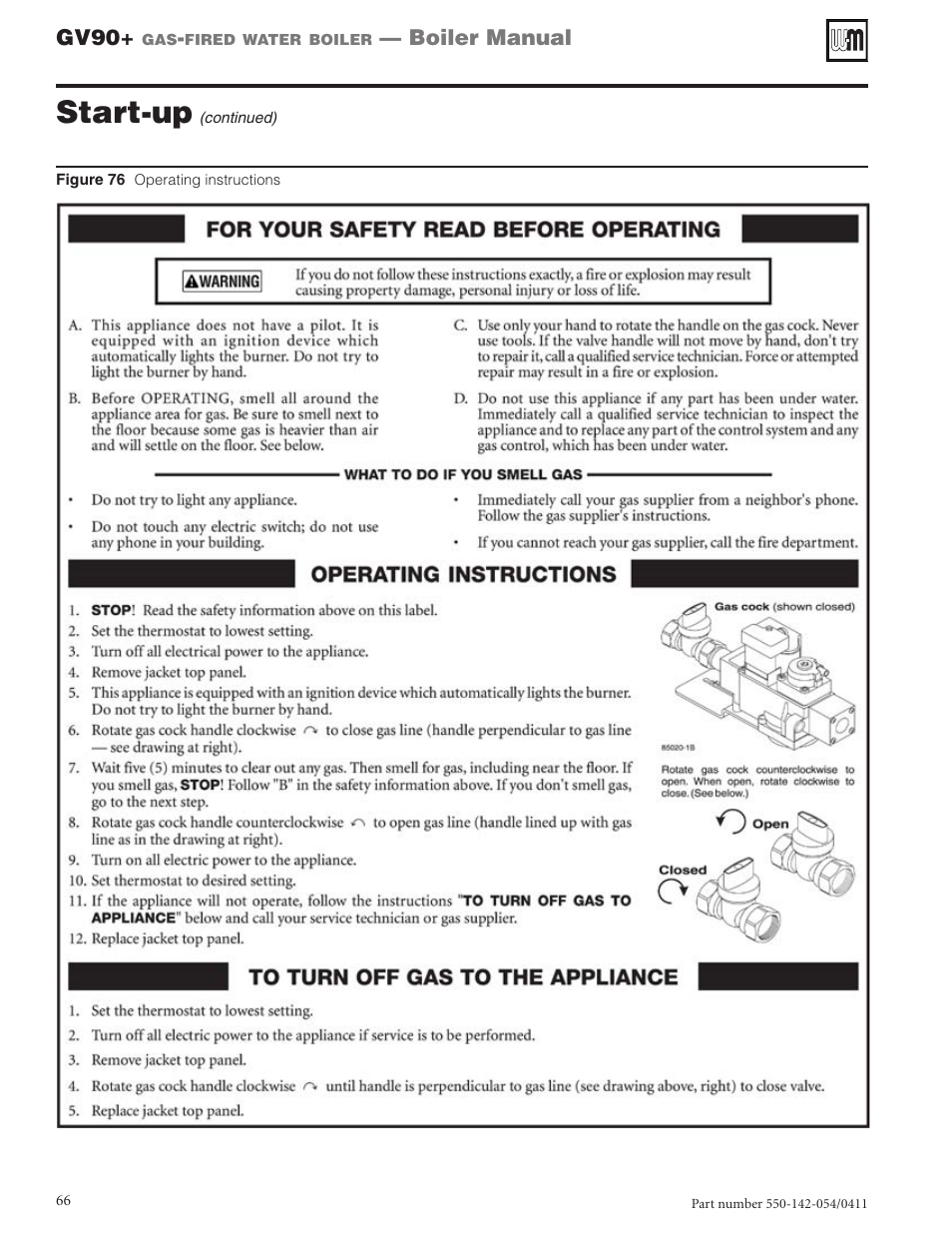 Start-up | Weil-McLain GV90+ User Manual | Page 66 / 108