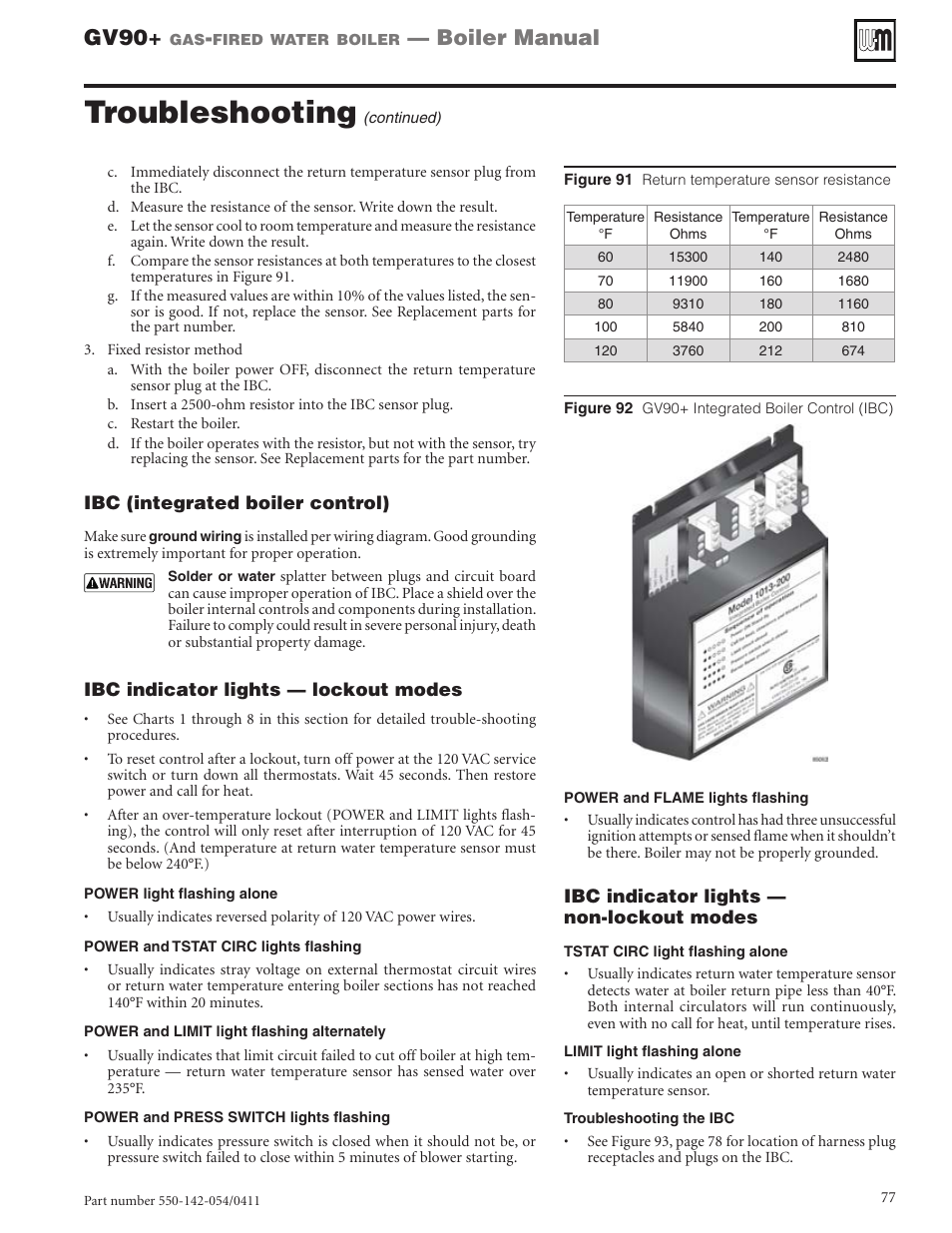 Troubleshooting, Gv90, Boiler manual | Weil-McLain GV90+ User Manual | Page 77 / 108