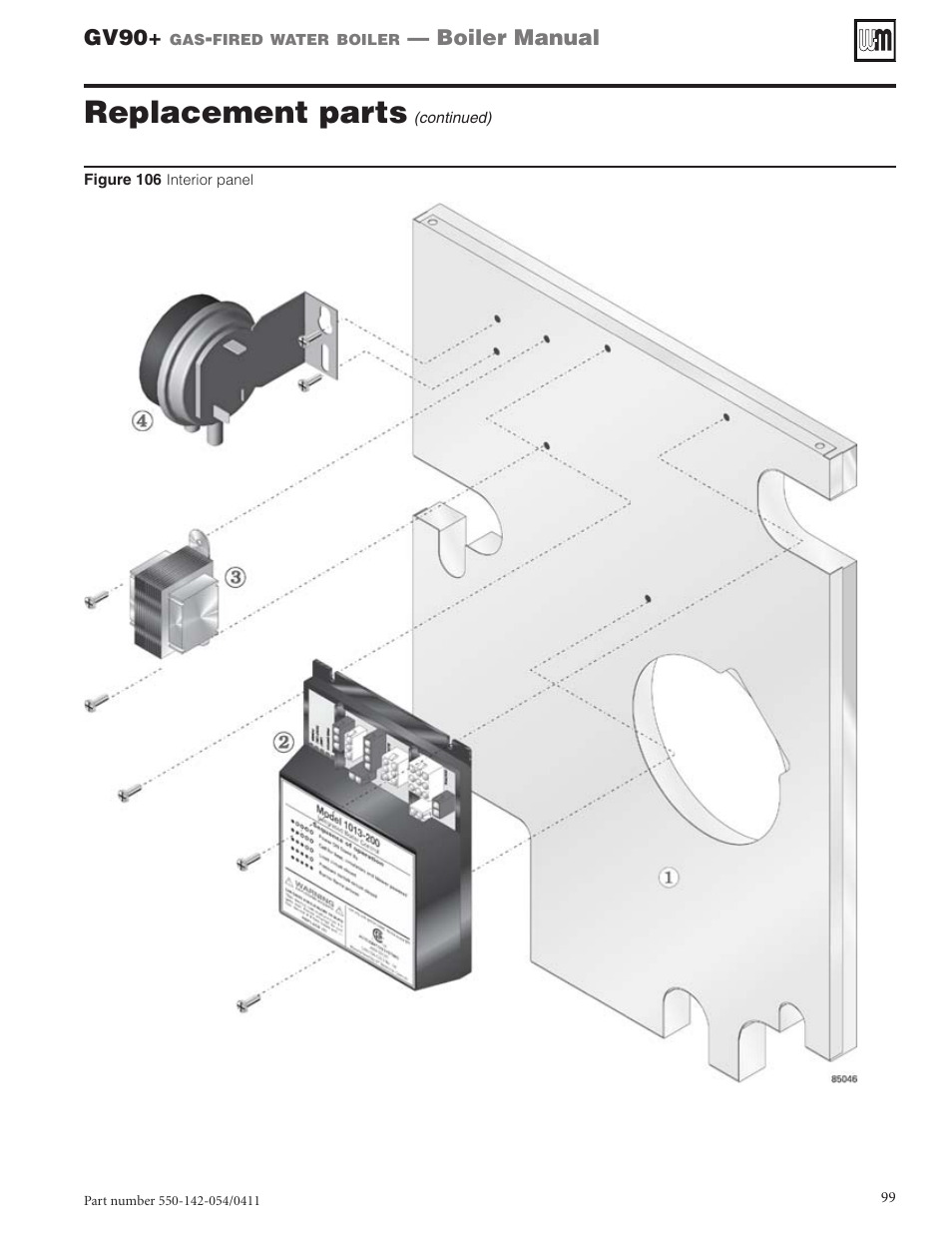 Replacement parts | Weil-McLain GV90+ User Manual | Page 99 / 108