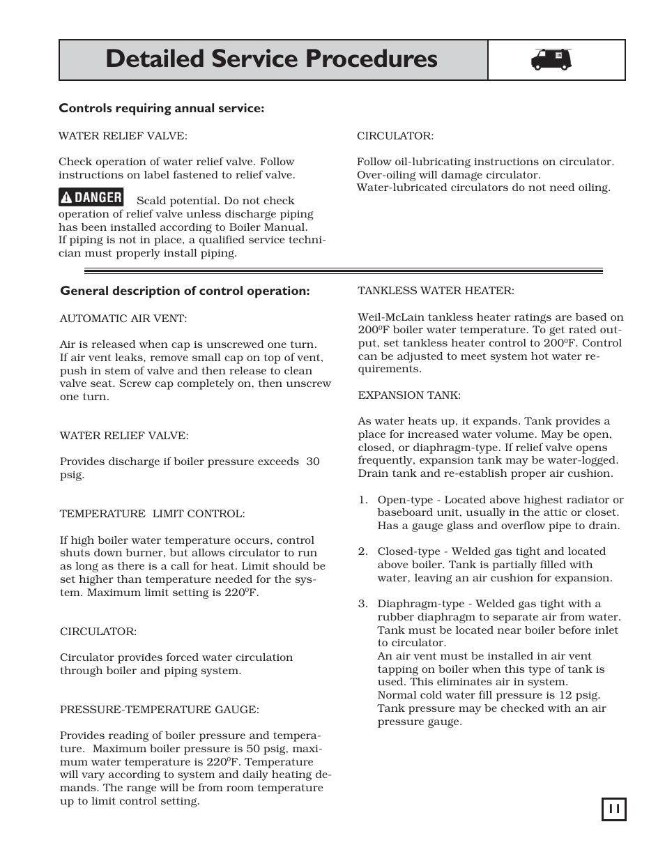 Detailed service procedures | Weil-McLain WGO User Manual | Page 11 / 12