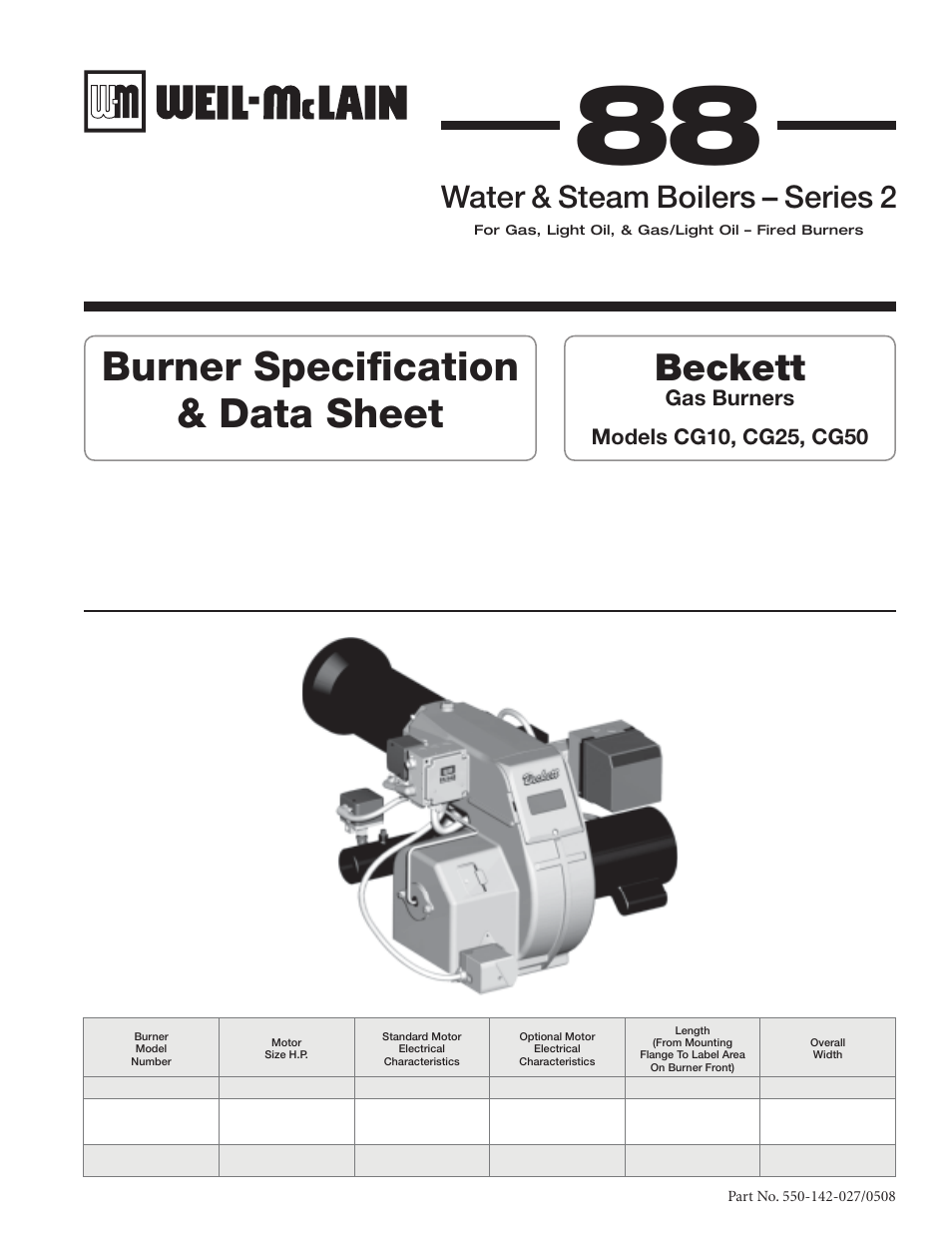 Weil-McLain CG50 User Manual | 4 pages