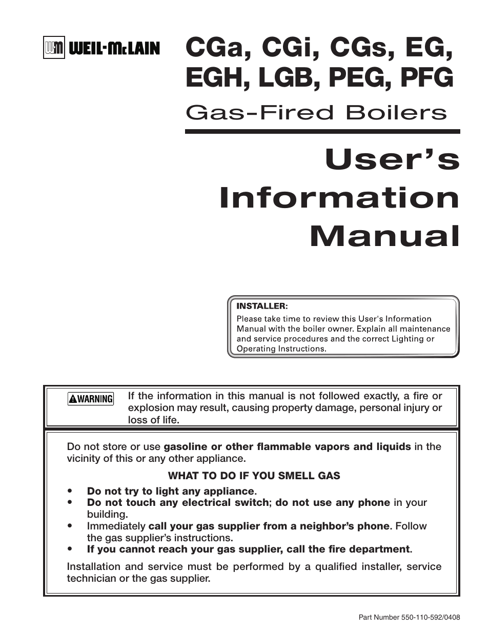 Weil-McLain PEG User Manual | 24 pages
