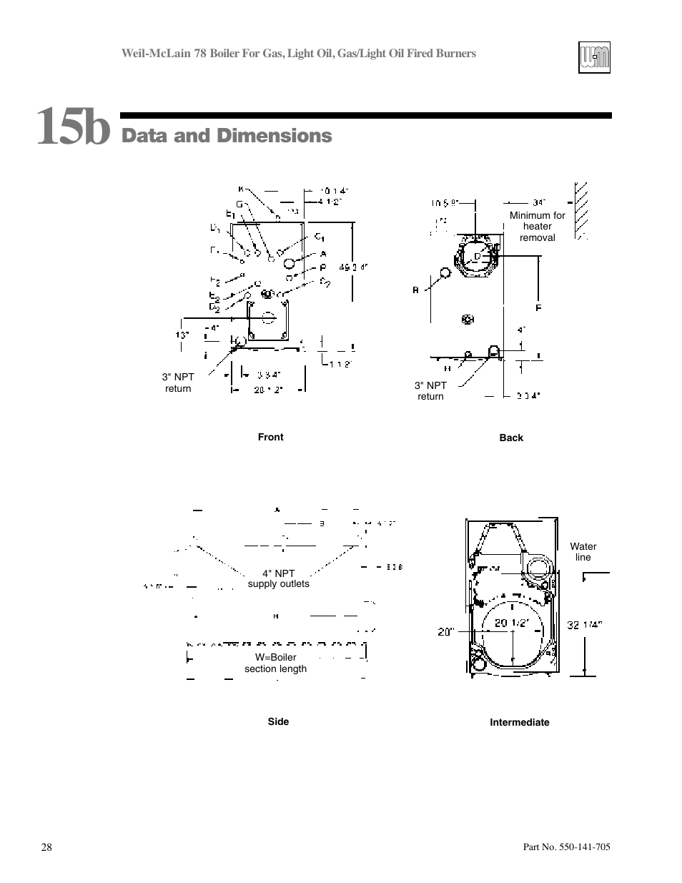 Data and dimensions | Weil-McLain 78 User Manual | Page 28 / 32