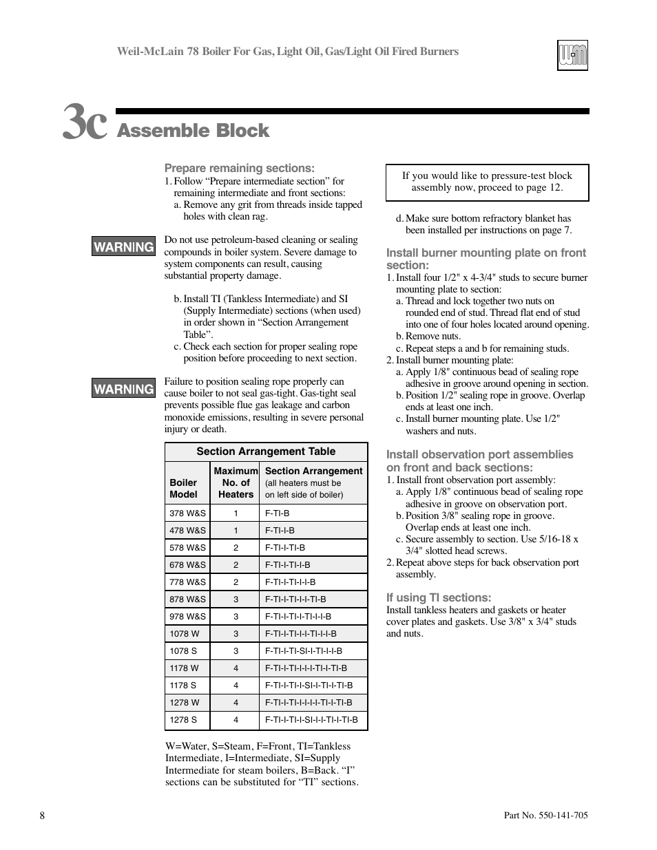 Assemble block | Weil-McLain 78 User Manual | Page 8 / 32