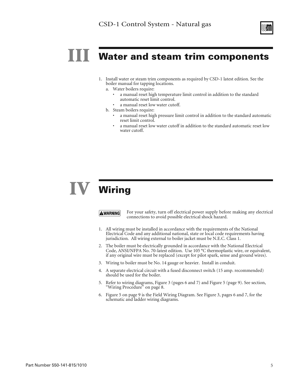 Wiring, Nents, Water and steam trim compo | Weil-McLain LGB-20 User Manual | Page 5 / 12