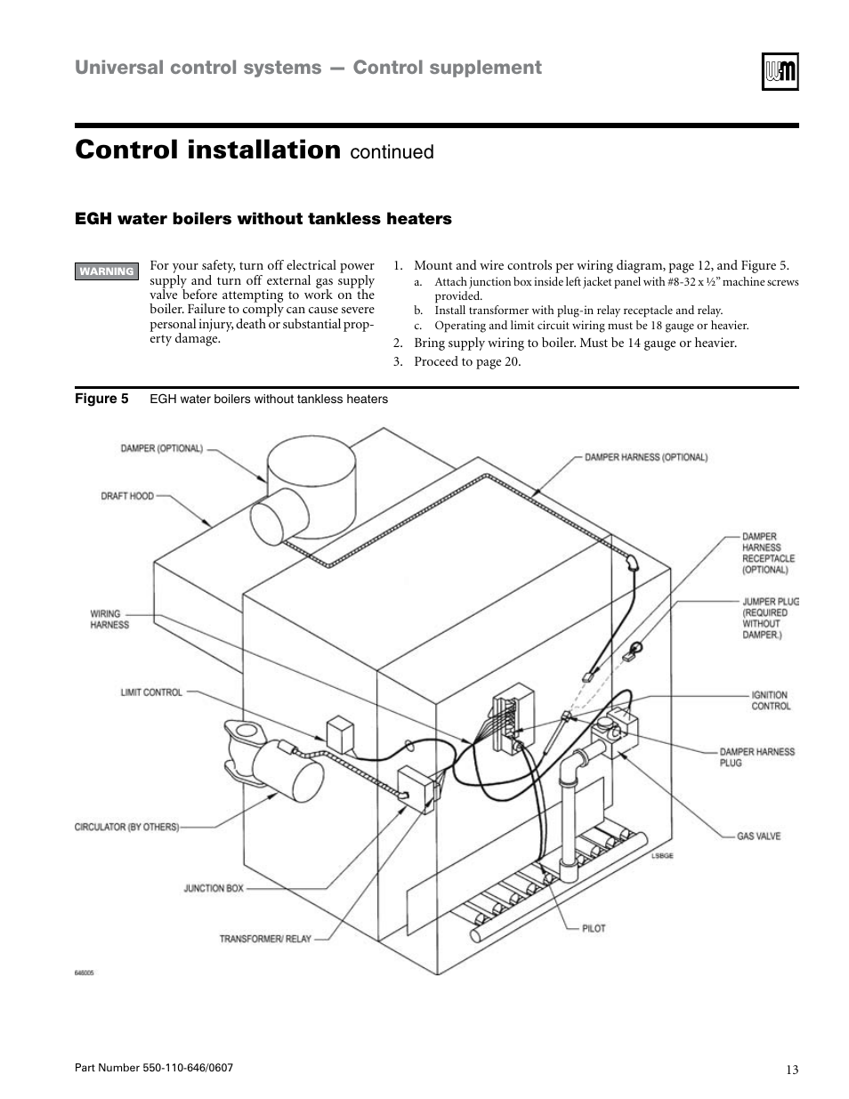 Control installation, Universal control systems — control supplement, Continued | Weil-McLain Boiler User Manual | Page 13 / 32