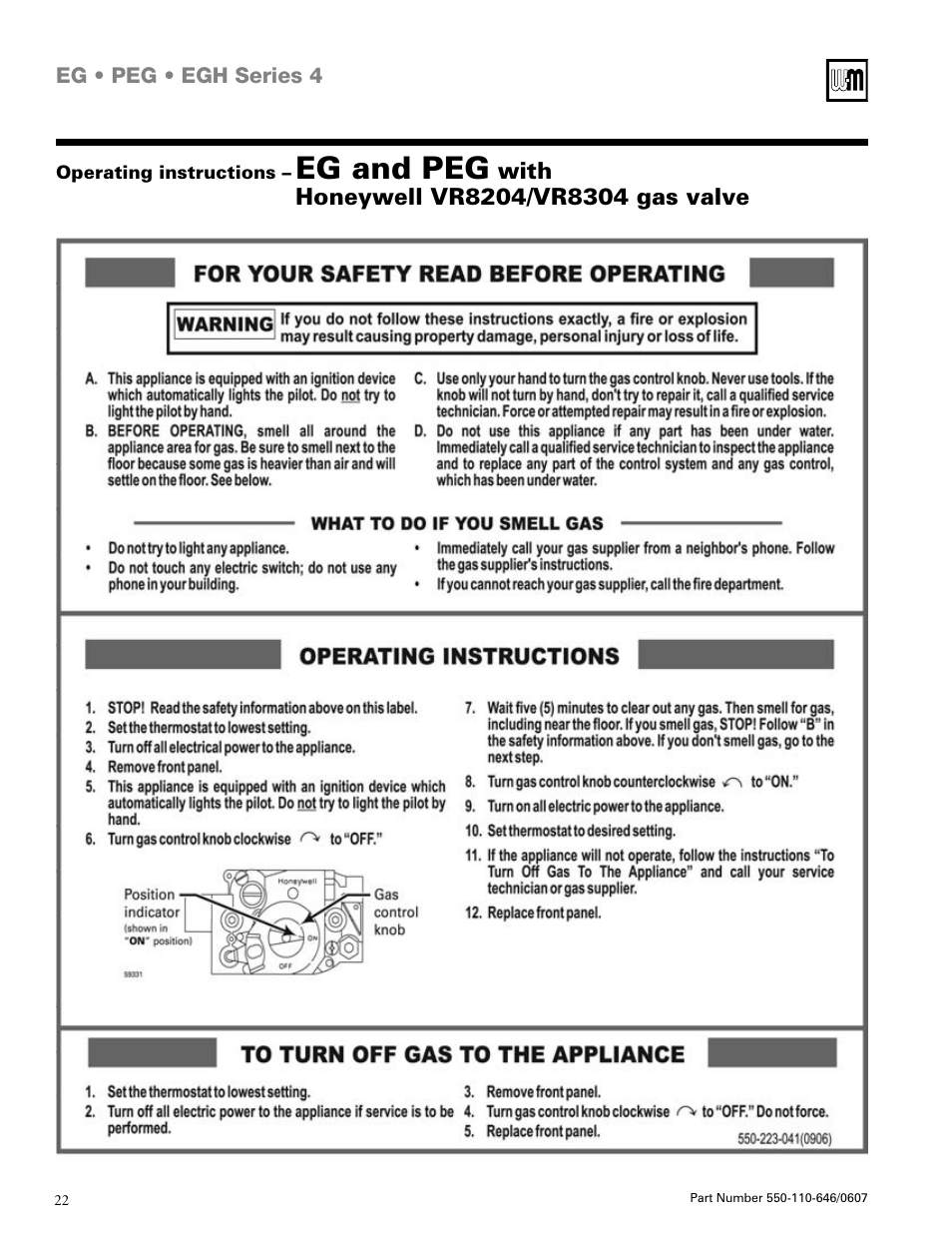 Eg and peg | Weil-McLain Boiler User Manual | Page 22 / 32