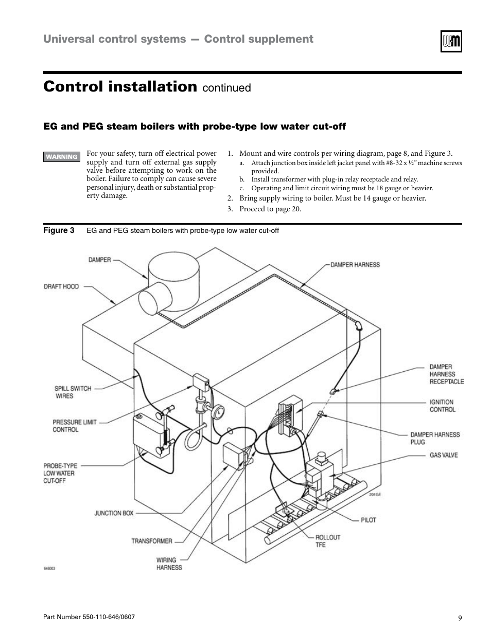 Control installation, Universal control systems — control supplement, Continued | Weil-McLain Boiler User Manual | Page 9 / 32