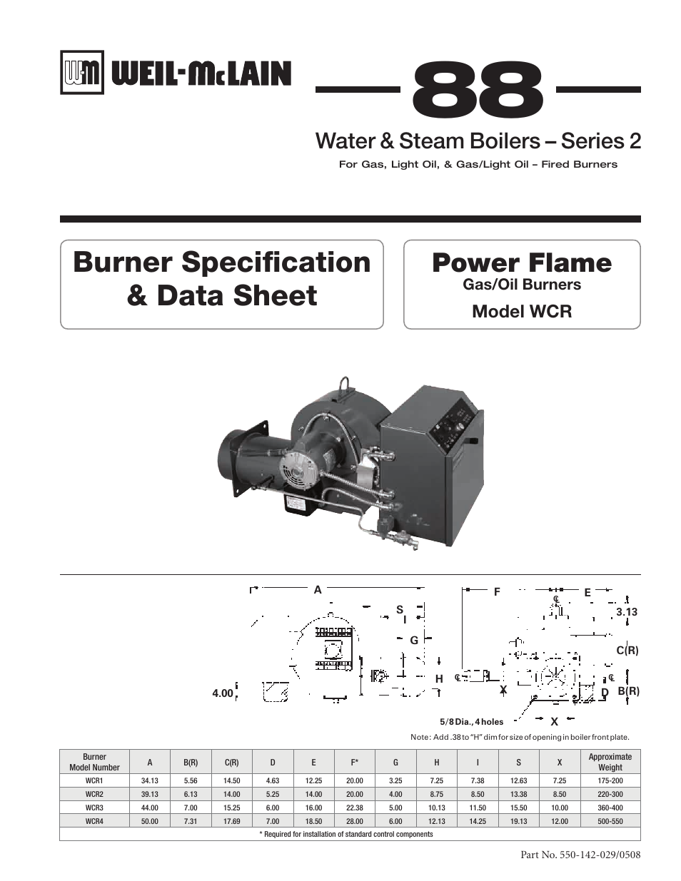 Weil-McLain Gas Burner User Manual | 4 pages
