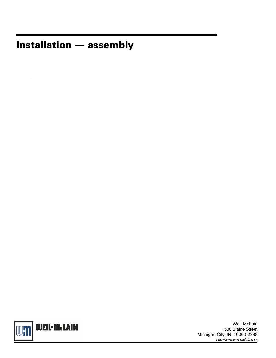 Installation — assembly | Weil-McLain 382-200-300 User Manual | Page 2 / 2