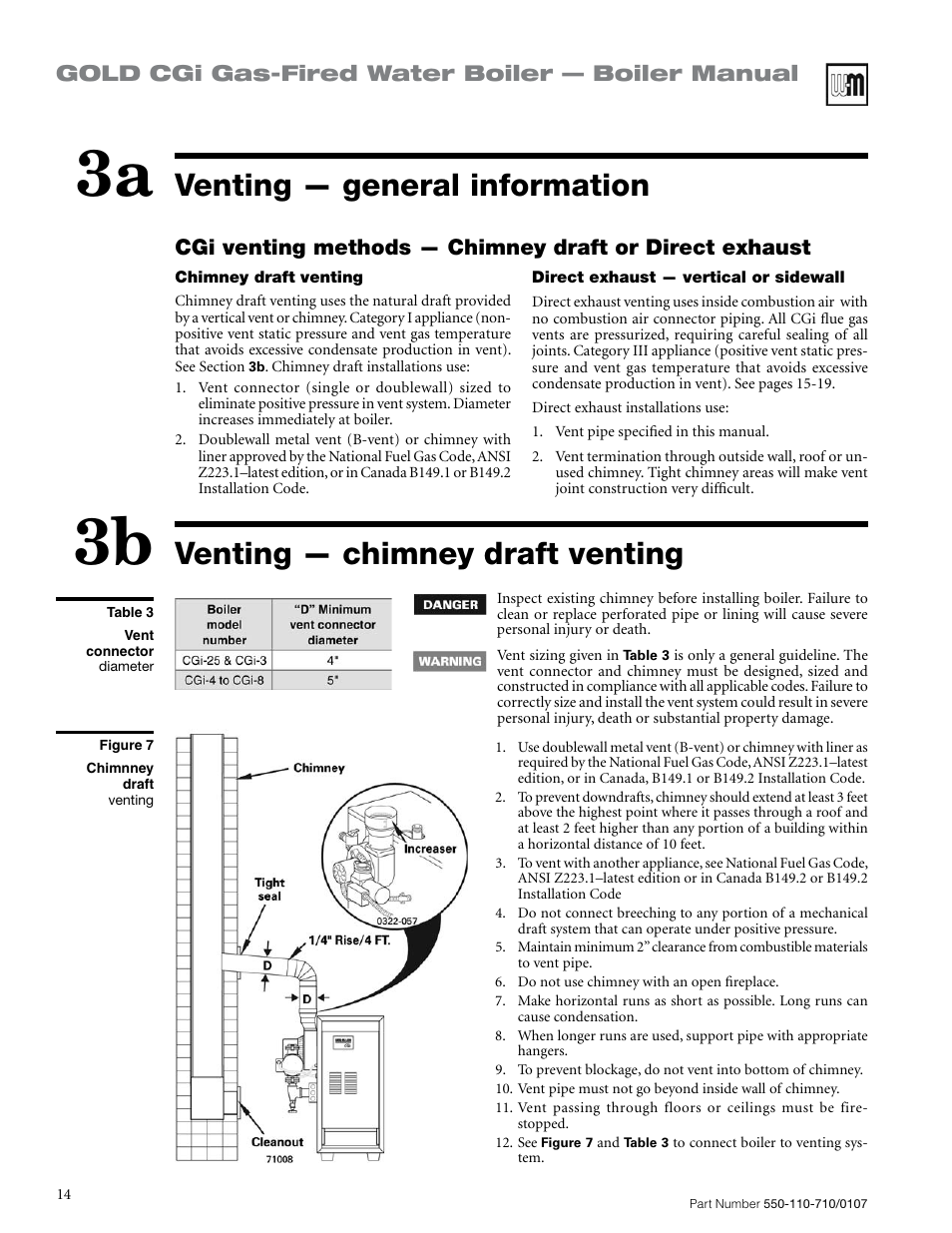 Venting — general information, Venting — chimney draft venting, Gold cgi gas-fired water boiler — boiler manual | Weil-McLain GOLD CGI SERIES 2 User Manual | Page 14 / 68