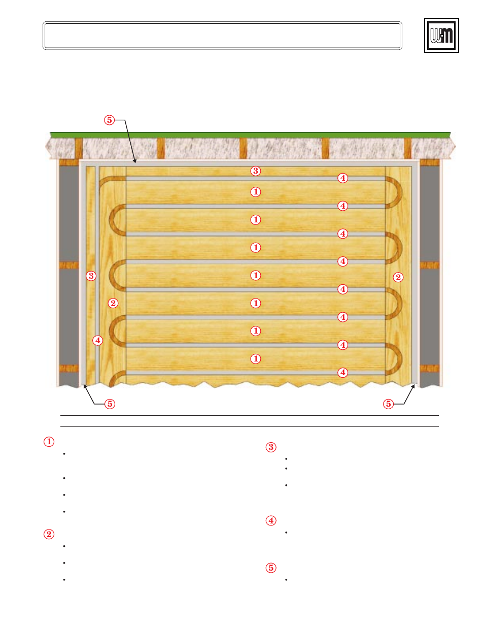 Sleeper layout - above floor (typical), Above floor installation guide | Weil-McLain AlumniPEX Radiant Heater User Manual | Page 15 / 20