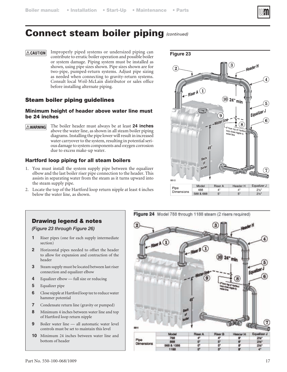 Connect steam boiler piping | Weil-McLain 88 User Manual | Page 17 / 40