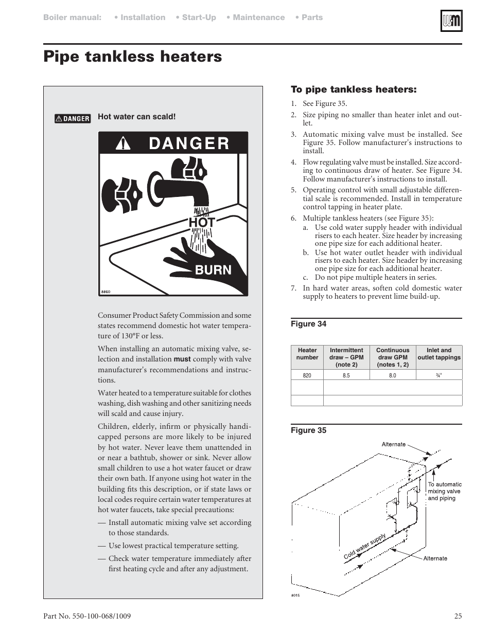 Pipe tankless heaters | Weil-McLain 88 User Manual | Page 25 / 40