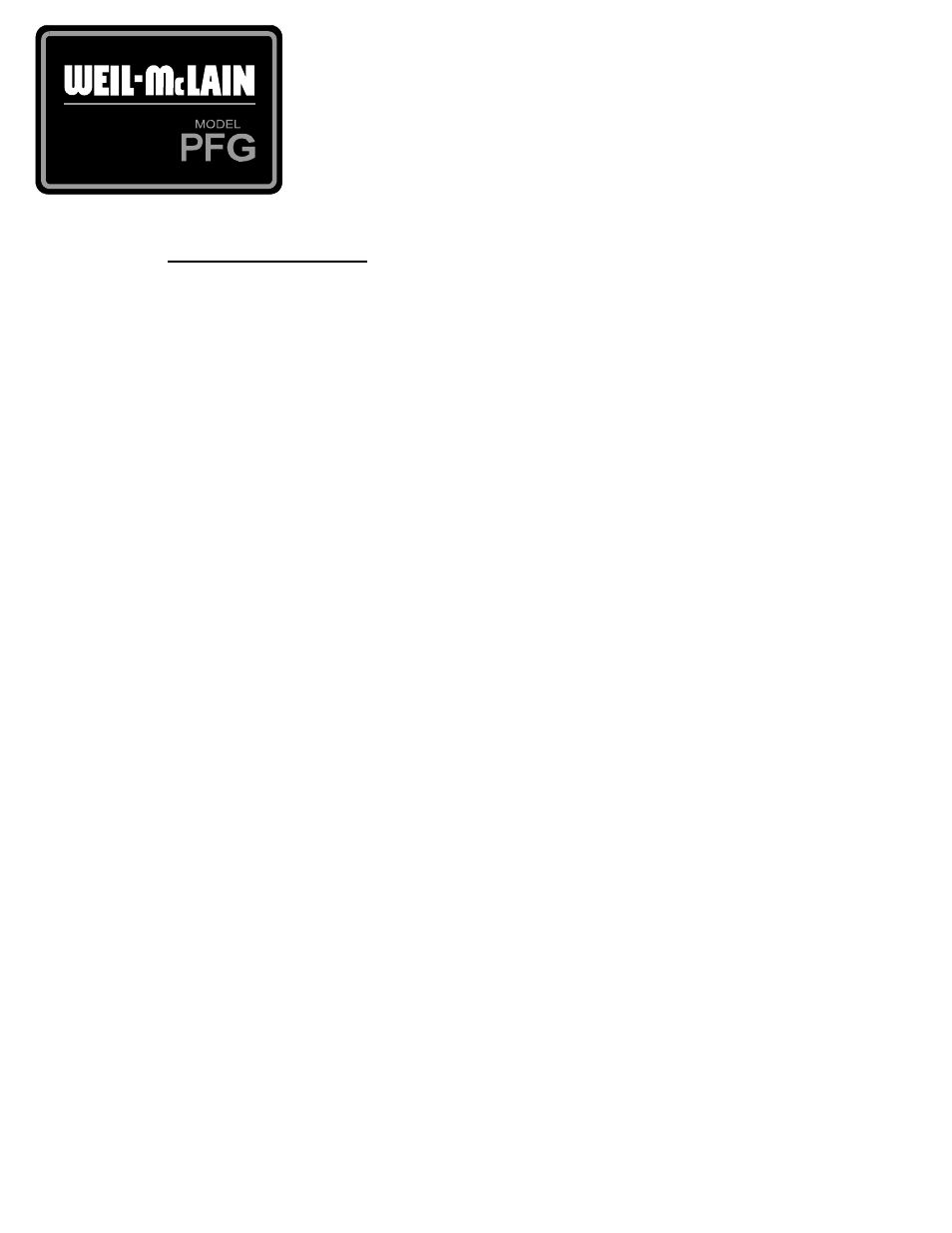 Weil-McLain PFG Series User Manual | 3 pages