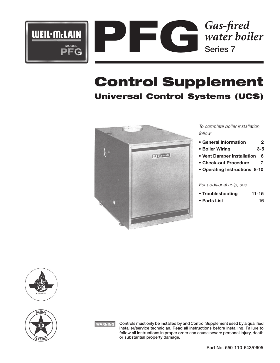 Weil-McLain SERIES 7 PFG User Manual | 16 pages