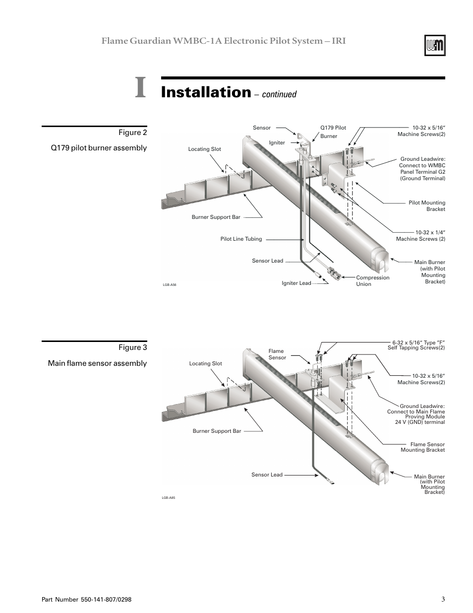 Installation, Continued | Weil-McLain FLAME GUARDIAN WMBC-1A User Manual | Page 3 / 11