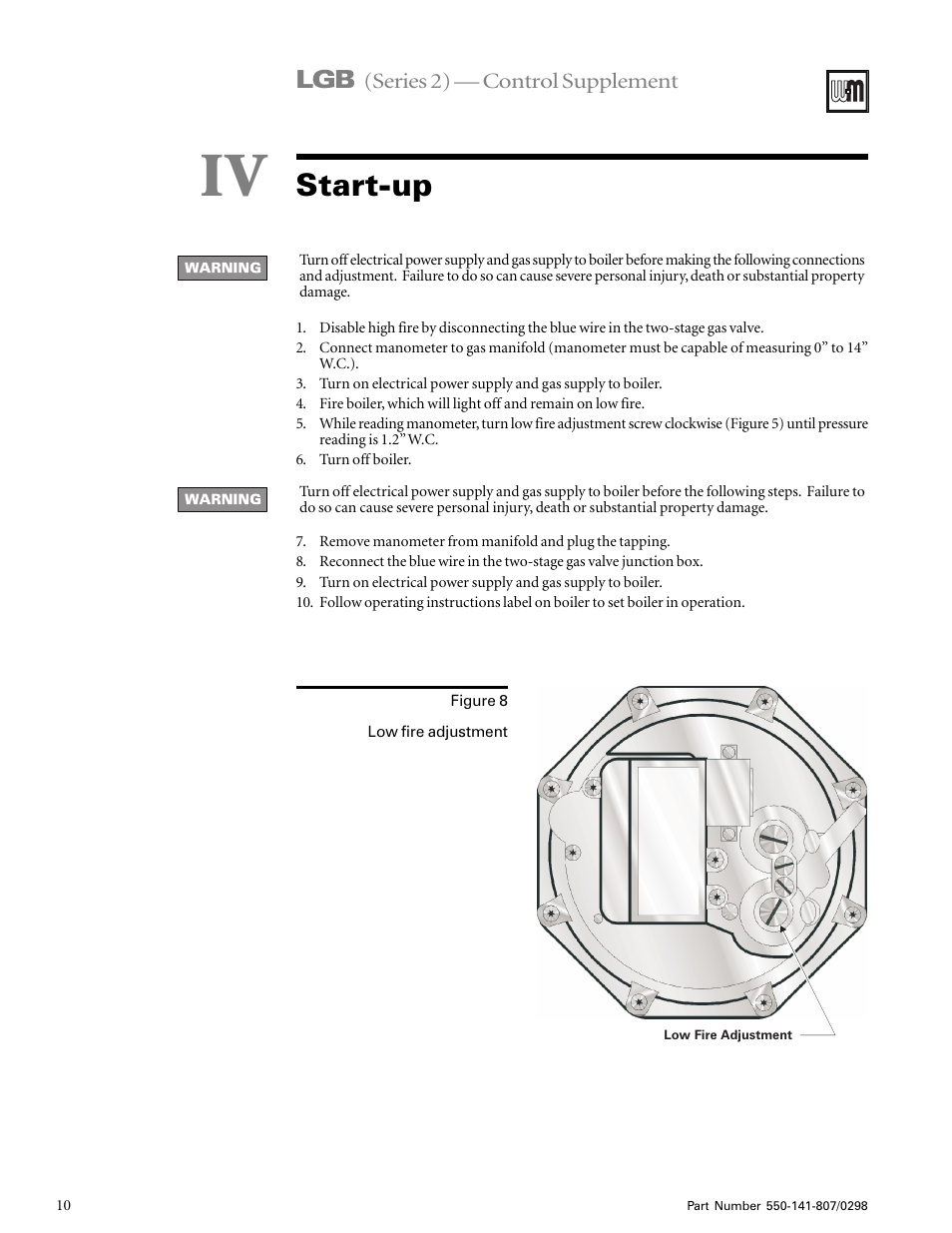 Startup, Start-up | Weil-McLain FLAME GUARDIAN WMBC-1A User Manual | Page 9 / 11