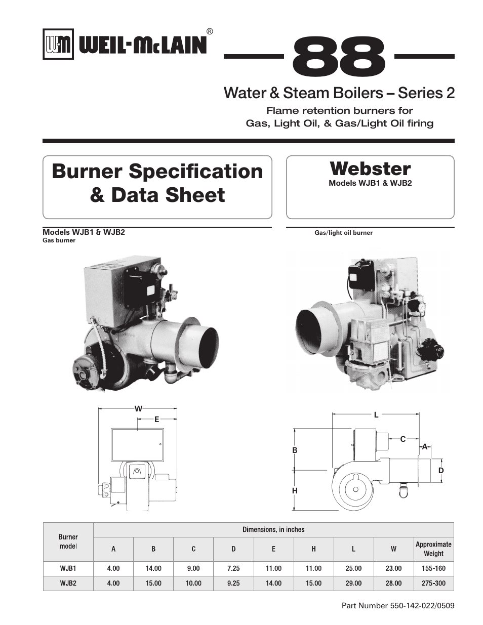 Weil-McLain WJB1 User Manual | 4 pages