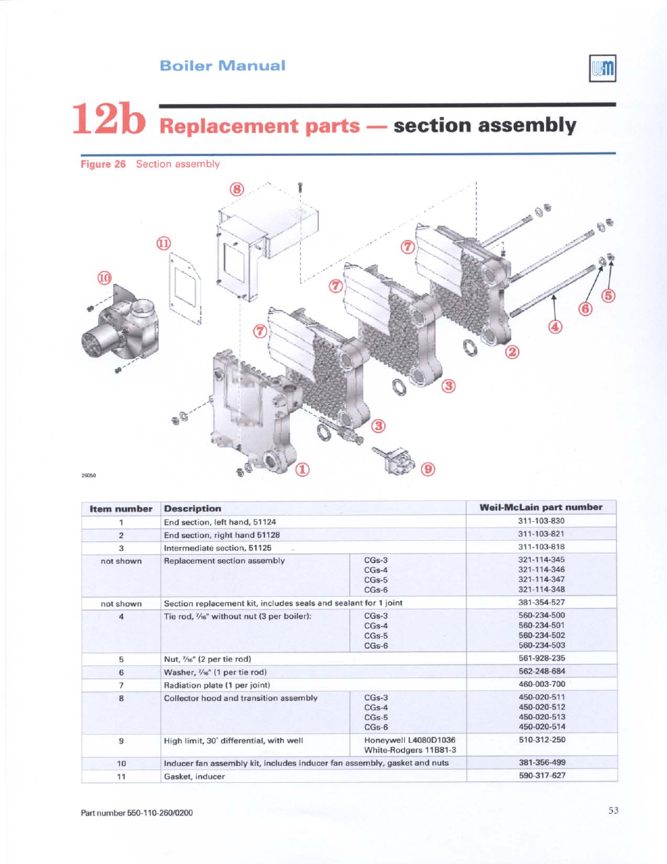 Weil-McLain GOLD CGS 550-110-260/02002 User Manual | Page 53 / 60