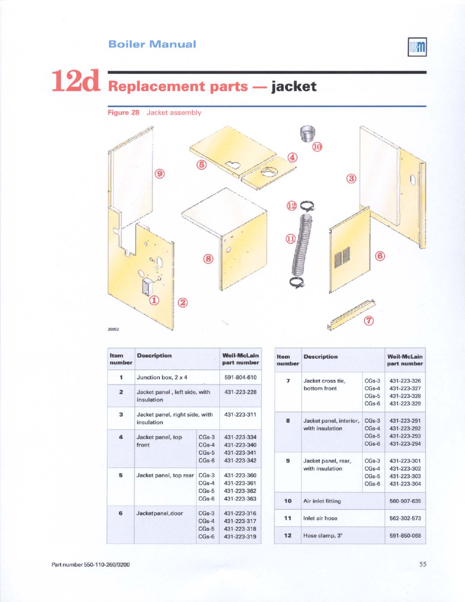 Weil-McLain GOLD CGS 550-110-260/02002 User Manual | Page 55 / 60