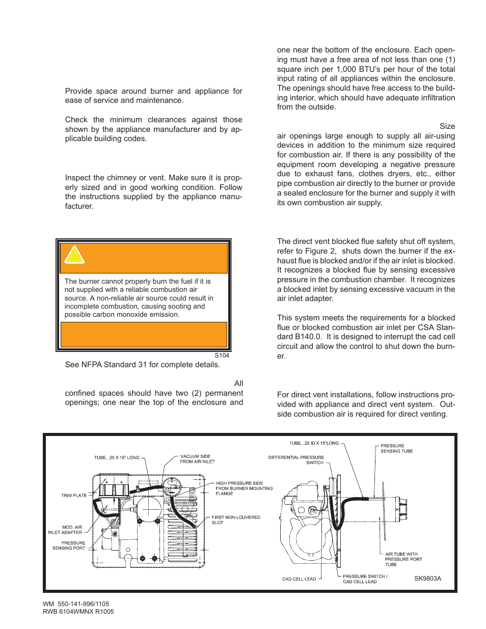 Inspect/prepare installation site, Warning–adequate air supply required, Site preparation | Weil-McLain NX User Manual | Page 7 / 20