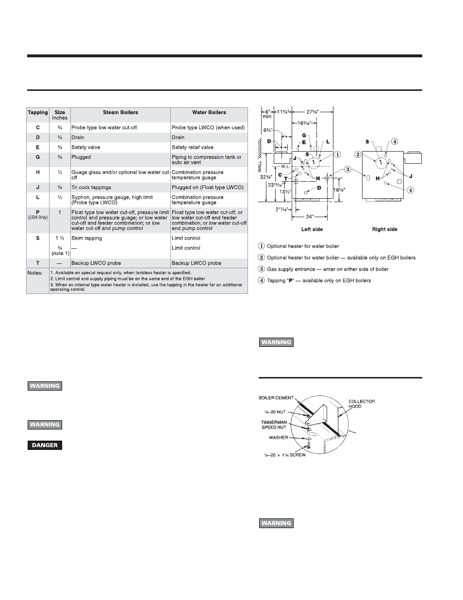 Installation, Eg, peg, egh g, 4 — b | Weil-McLain EG User Manual | Page 6 / 28