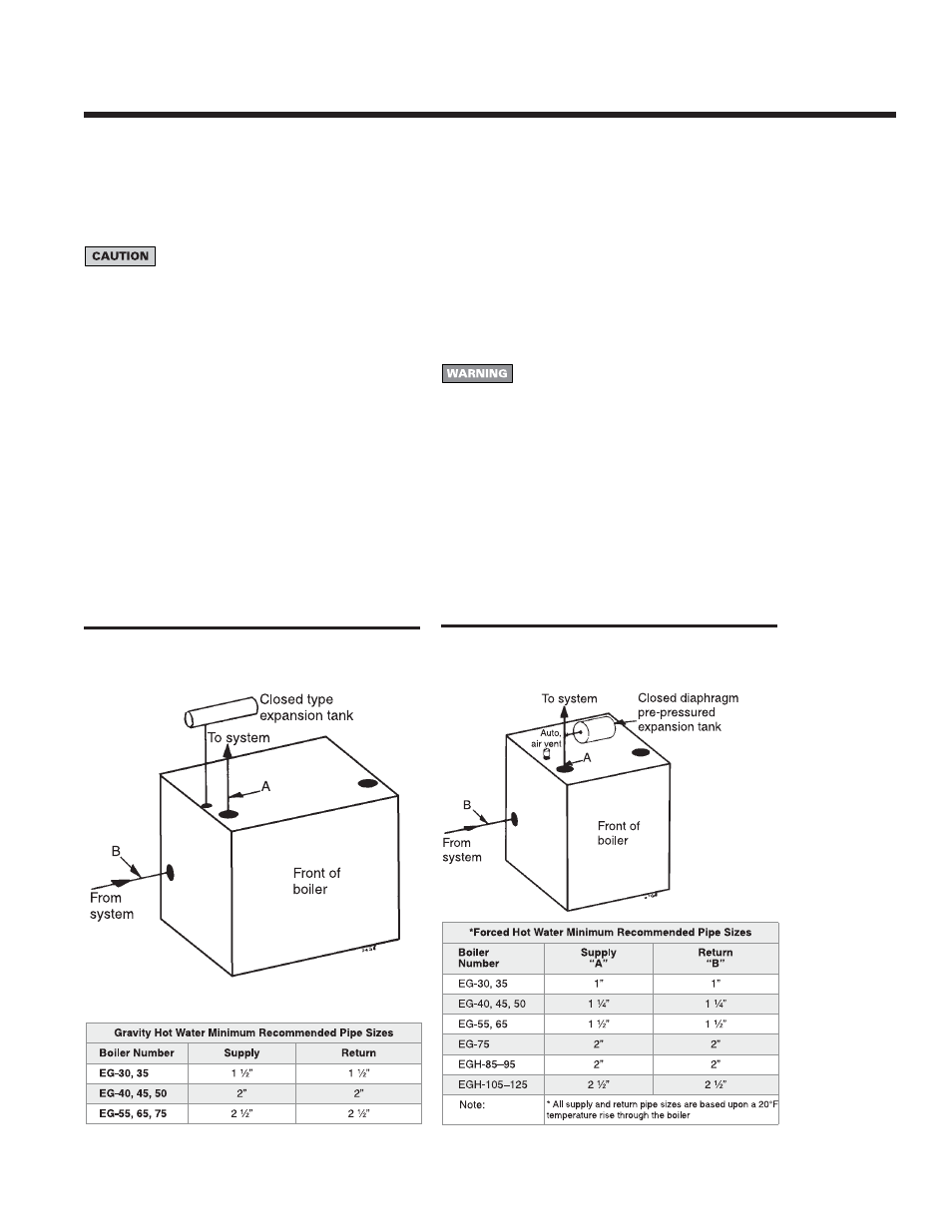 Piping connections, Eg, peg, egh g, 4 — b | Weil-McLain EG User Manual | Page 9 / 28