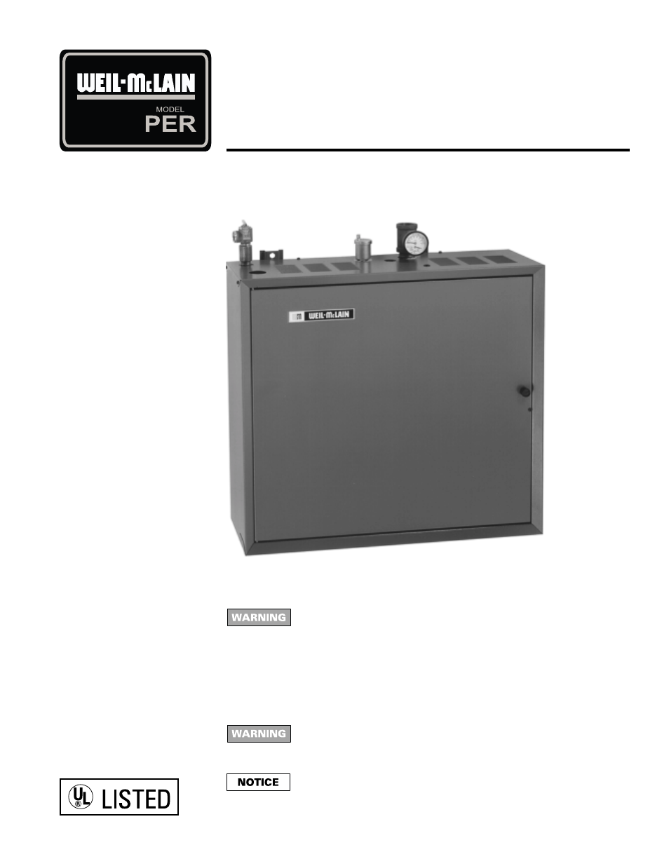 Weil-McLain PER 550-141-396/0801 User Manual | 16 pages