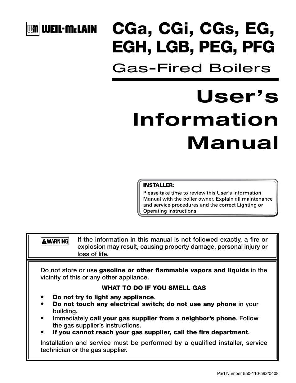 Weil-McLain CGa User Manual | 24 pages