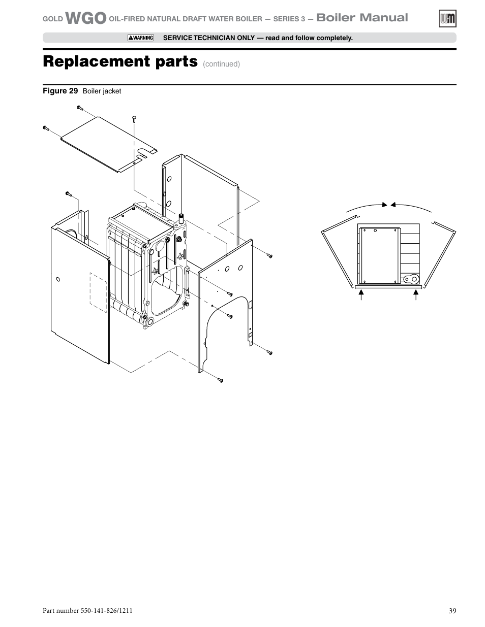 Replacement parts | Weil-McLain 550-141-826/1201 User Manual | Page 39 / 44