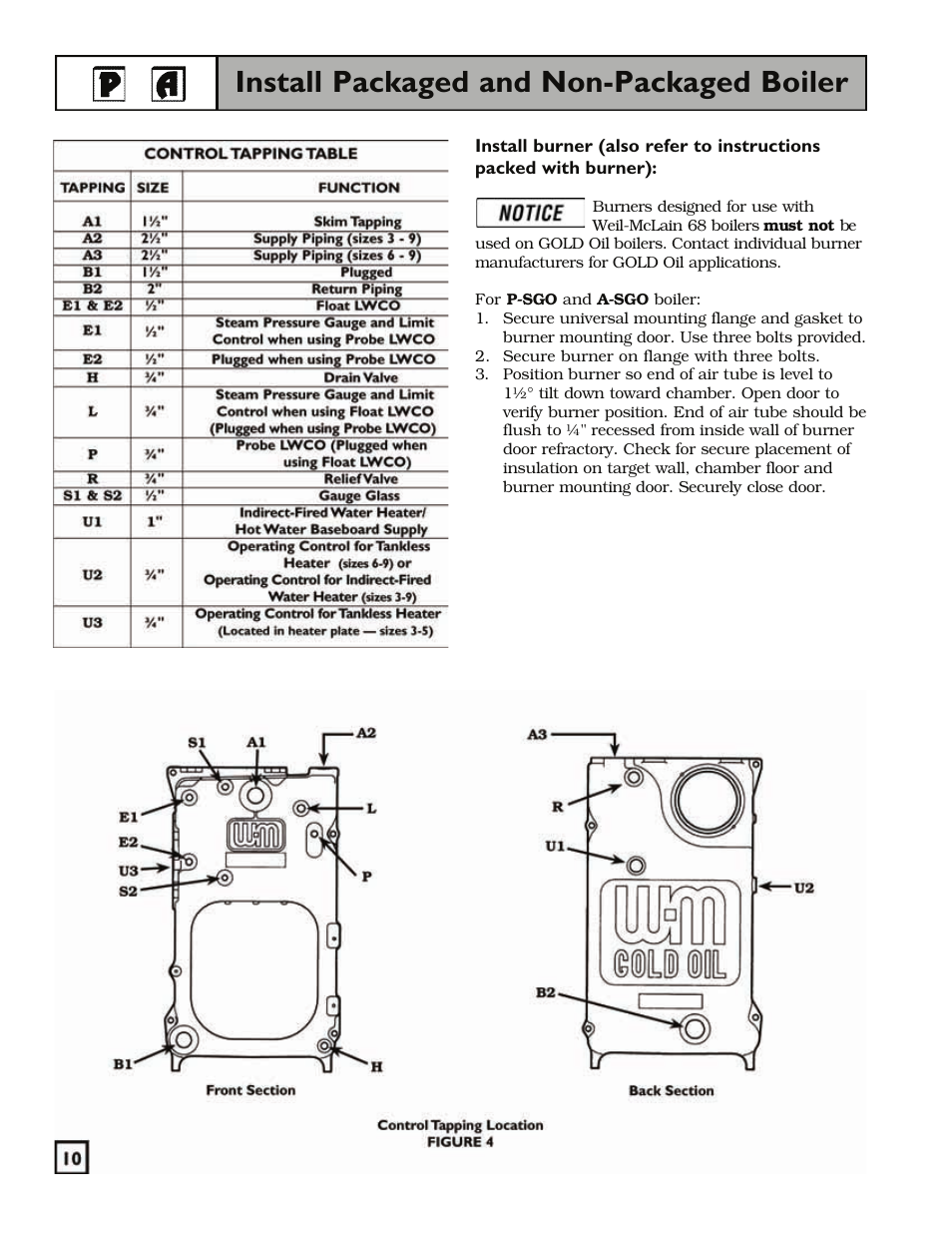 Install packaged and non-packaged boiler | Weil-McLain 550-141-829/1201 User Manual | Page 10 / 32