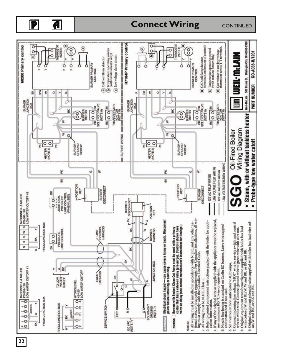 Connect wiring | Weil-McLain 550-141-829/1201 User Manual | Page 22 / 32