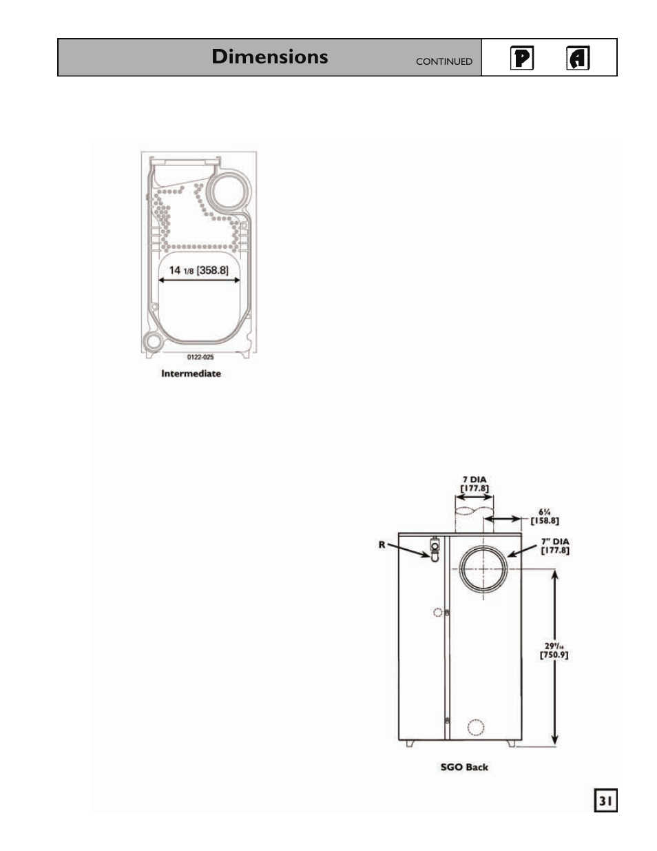 Dimensions | Weil-McLain 550-141-829/1201 User Manual | Page 31 / 32